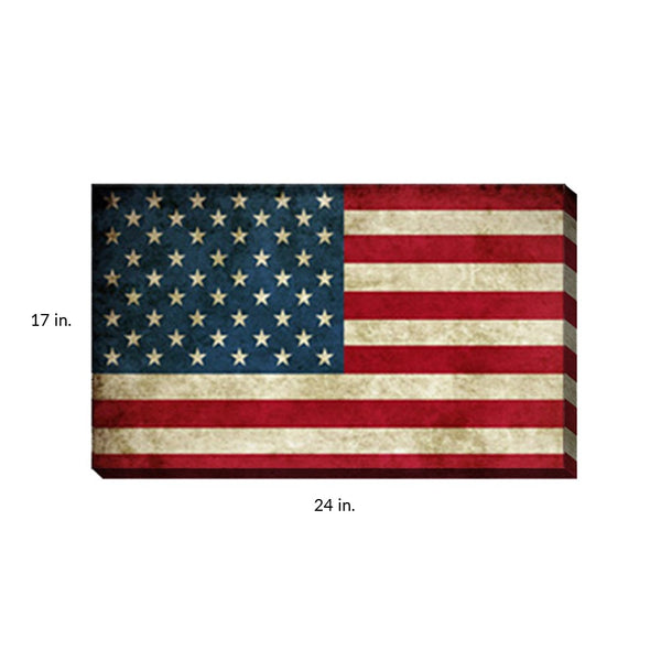 USA Flag Canvas Print Wall Art 2 Piece Set