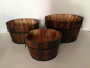 1" x 15" x 1" Brown Wood Garden Planter 3 Piece