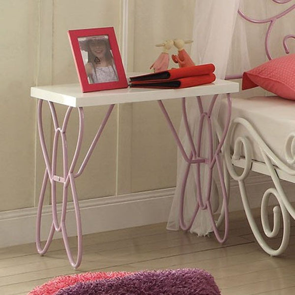 Lilac and White Butterfly Nightstand