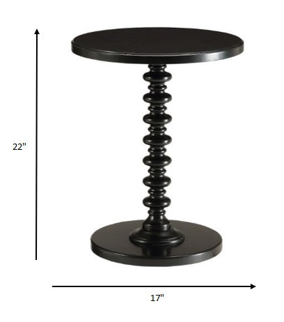 Black Solid Wooden Stylish Accent Side Table