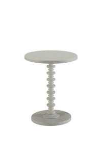 Fun White Wood Pedestal End Table