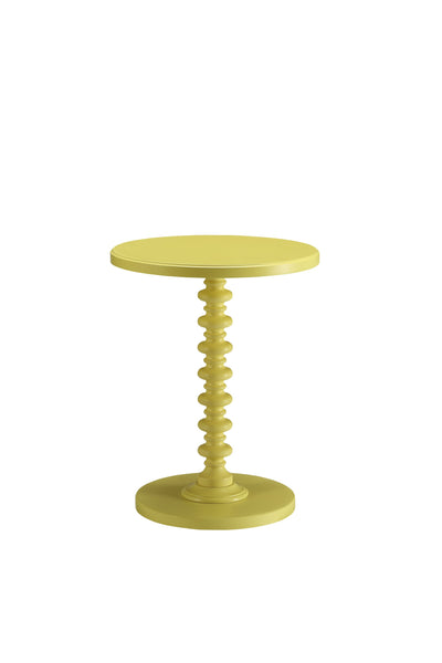 Yellow Solid Wooden Spindle Side Table