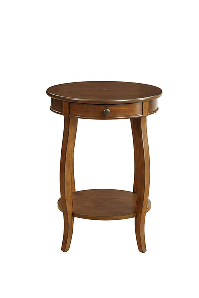 Vintage Look Walnut Finish End Table with Storage