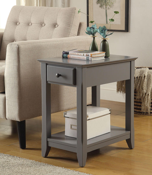 Cutie Compact Gray Single Drawer End Table