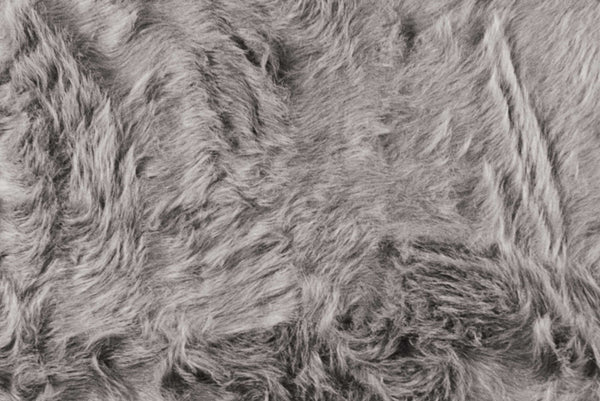 24" x 36" x 1.5" Gray Sheepskin Faux Fur Single - Area Rug