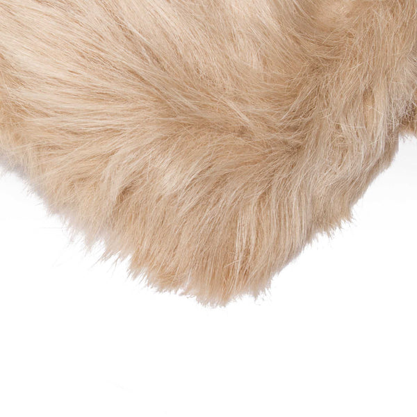 2' x 3' Tan Faux Fur Rectangular Area Rug