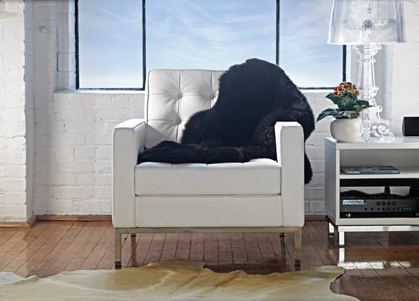 24" x 36" x 1.5" Black Single Sheepskin - Area Rug