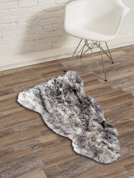 24" x 36" x 1.5" Gradient Gray Single Sheepskin - Area Rug