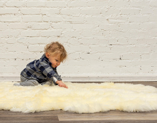 24" x 72" x 2" Natural Double Sheepskin - Area Rug