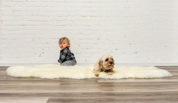 24" x 72" x 2" Natural Double Sheepskin - Area Rug