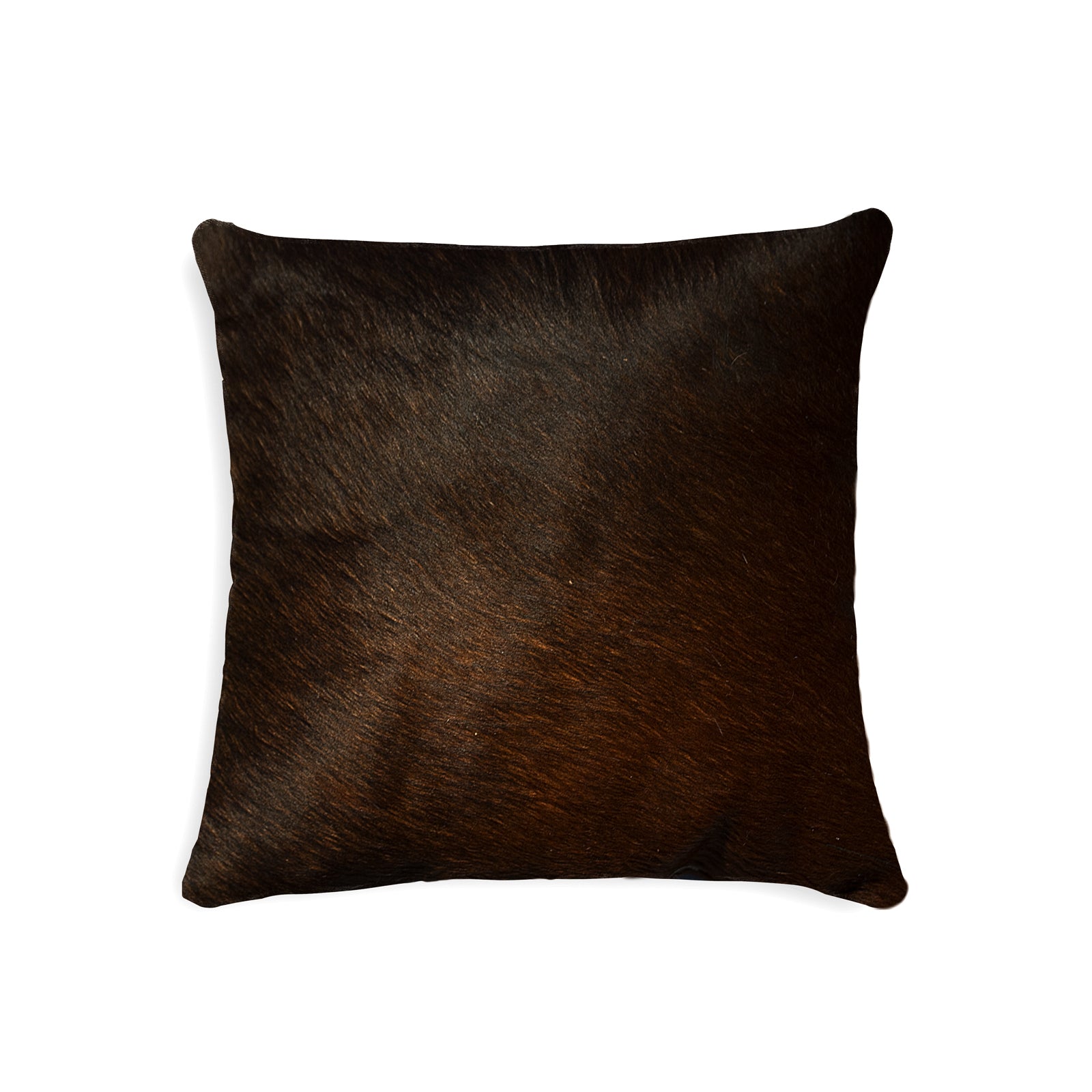 18" x 18" x 5" Chocolate Cowhide Pillow