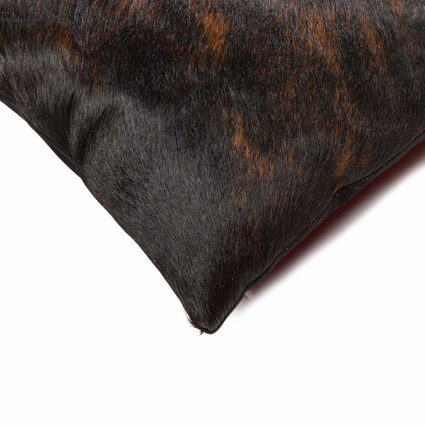 18" x 18" x 5" Chocolate Cowhide Pillow