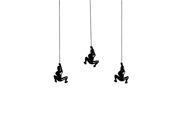 Set of 3 Black Climbing Man Wall Decor