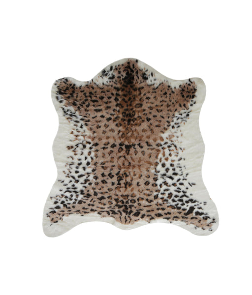 Faux Leopard Hide Black Brown And White Area Rug