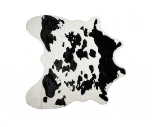 Faux Cow Hide Black And White Area Rug