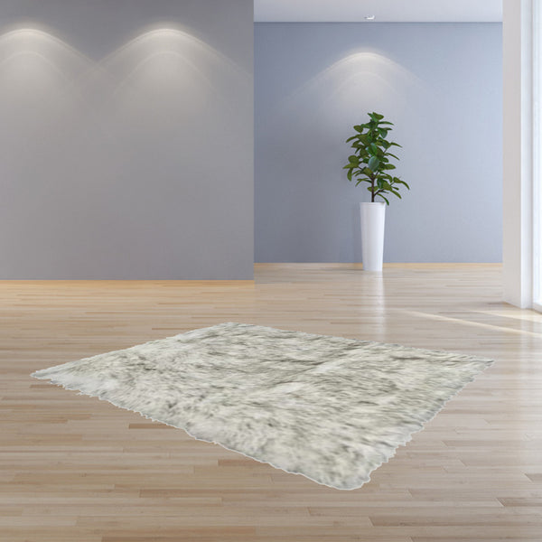 24" x 36" x 1.5" Grey Faux Rectangular - Area Rug