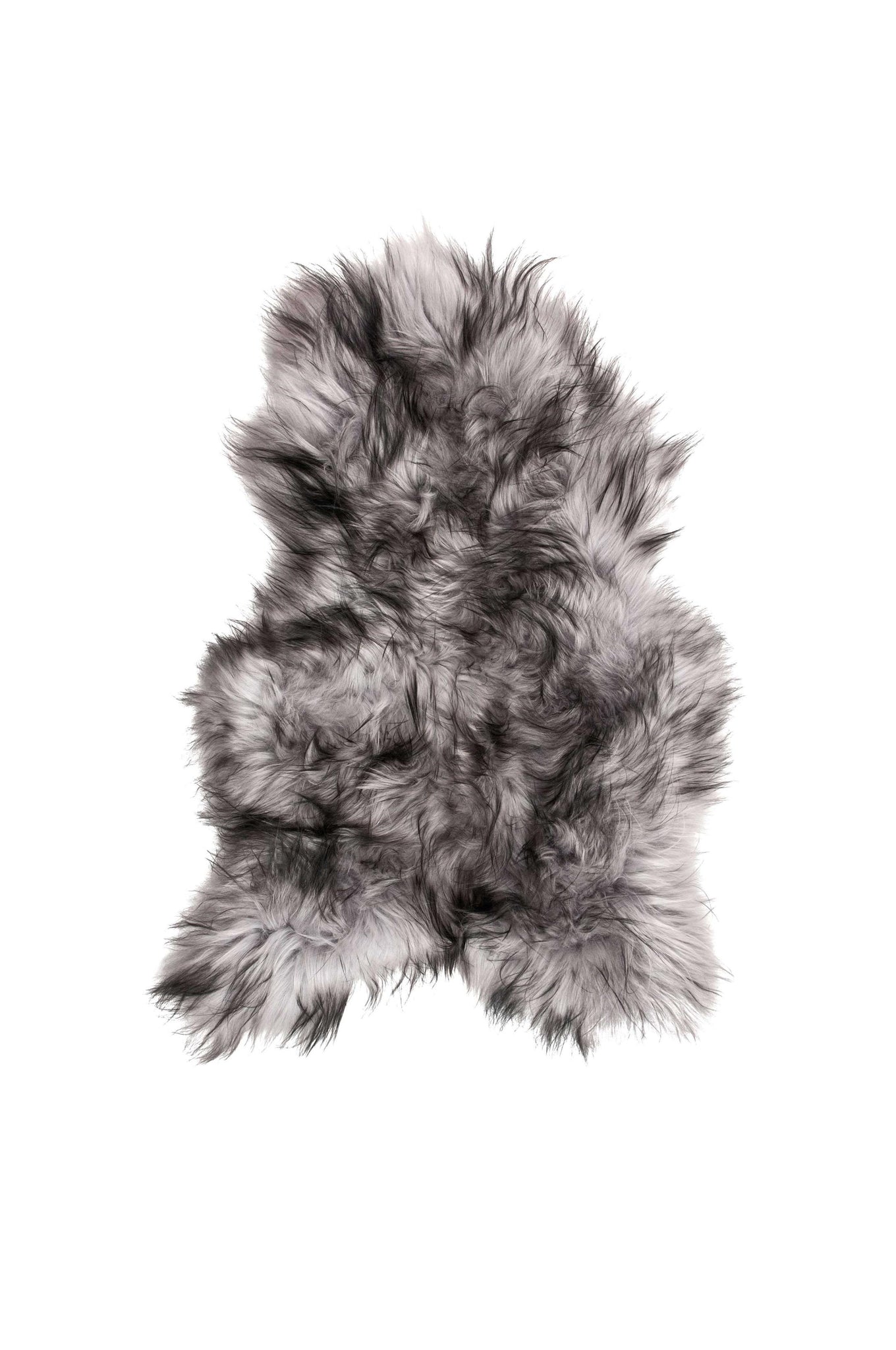 24" x 36" x 2" Metallic Silver Sheepskin Single Long-Haired - Area Rug