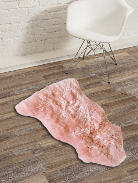 24" x 36" x 1.5" Pink Single Sheepskin - Area Rug