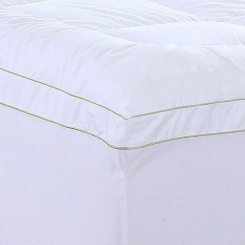 17" Square Quilted Accent Full Piping Mattress Pad With Fitted Cover