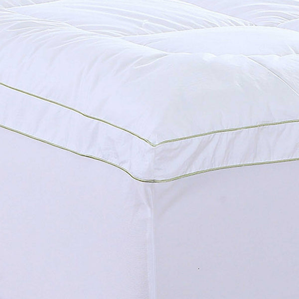 18' Square Quilted Accent California King Piping Mattress Pad With Fitted Cover