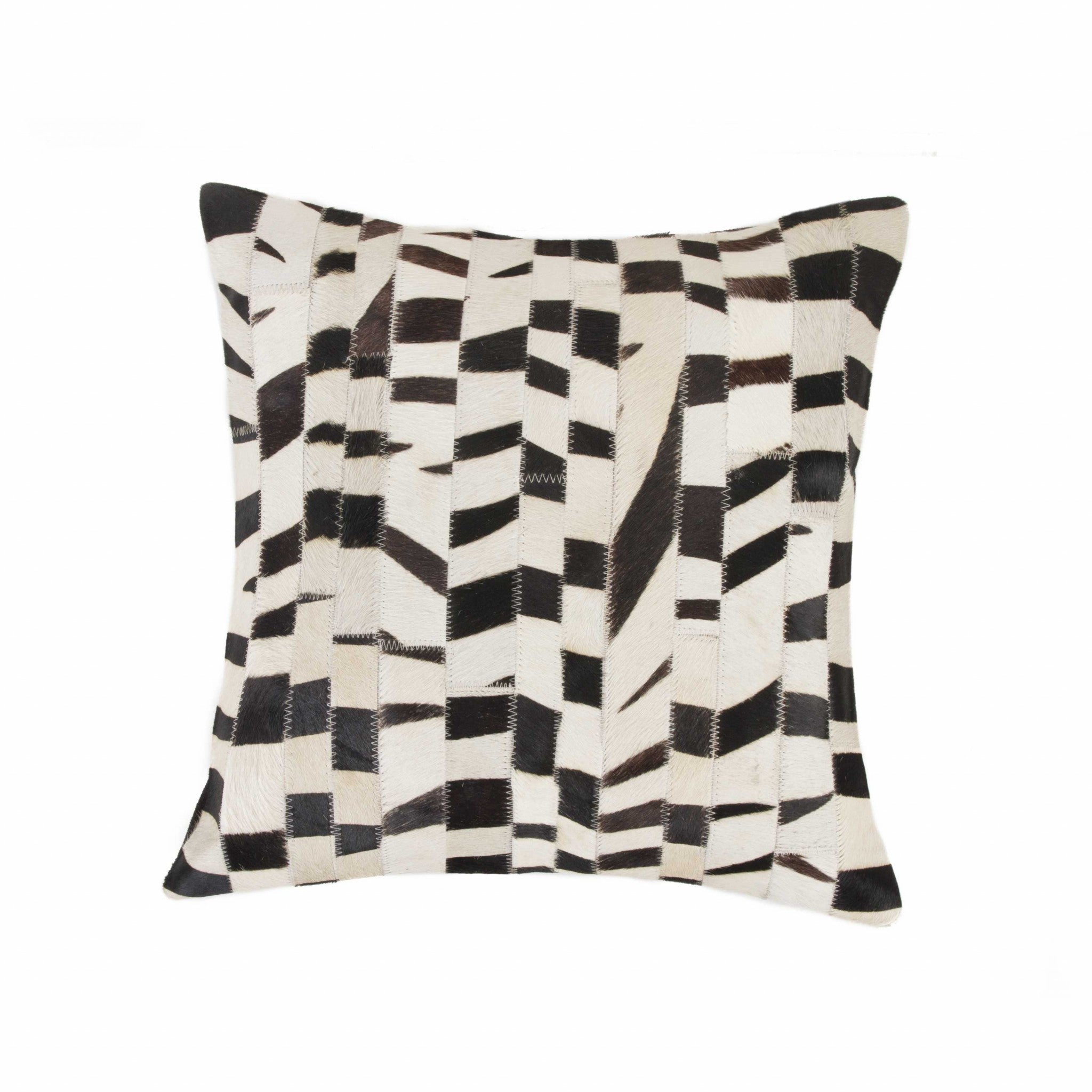 18" x 18" Zebra Cowhide Pillow