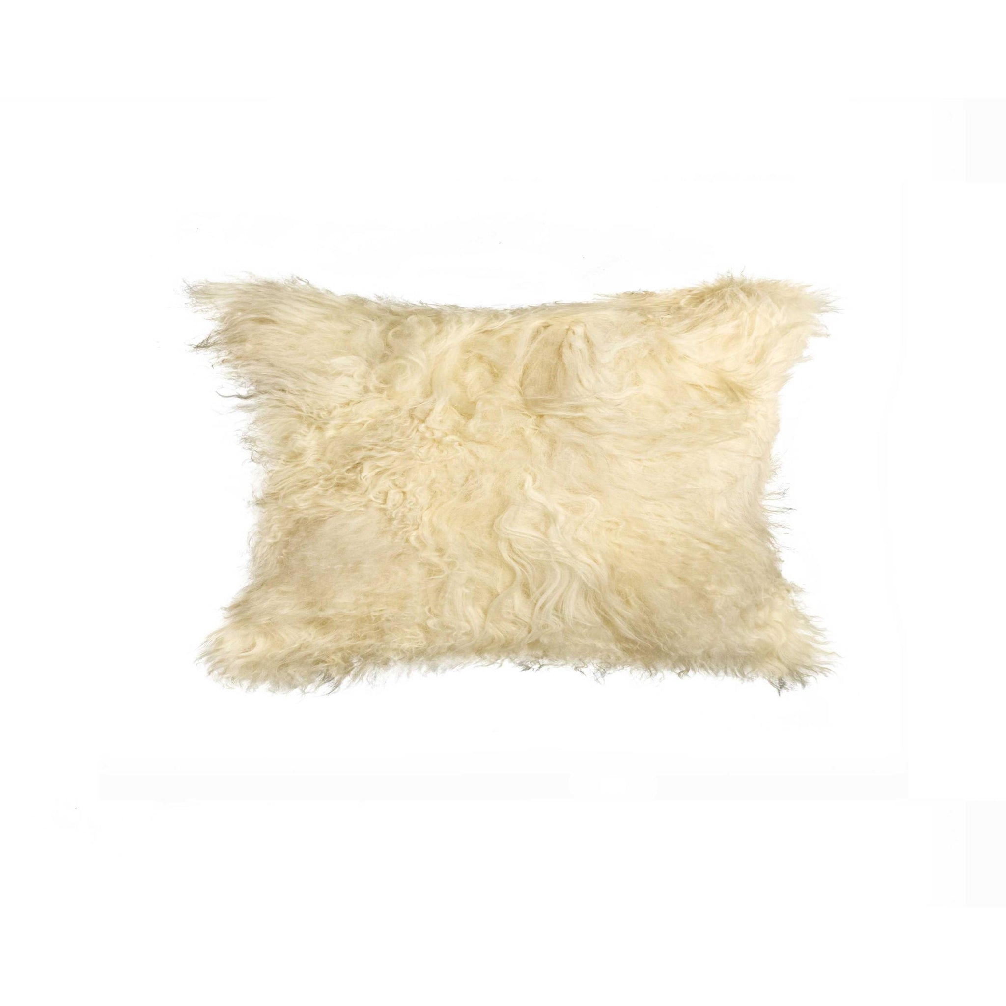 12" x 20" x 5" Natural Sheepskin Pillow