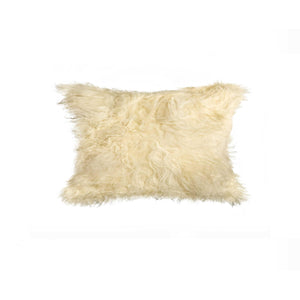 12" x 20" x 5" Natural Sheepskin Pillow