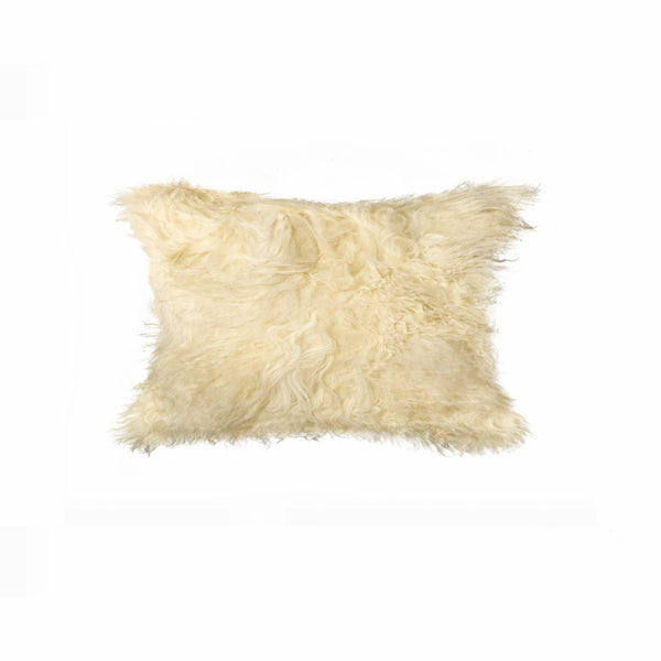 12" x 20" x 5" Natural Sheepskin Pillow