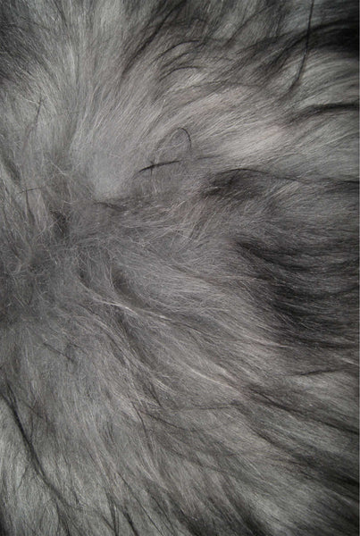 15" x 15" x 2" Metallic Silver Sheepskin Square - Chair Pad