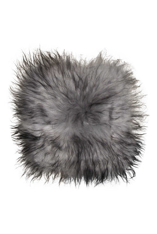 15" x 15" x 2" Metallic Silver Sheepskin Square - Chair Pad