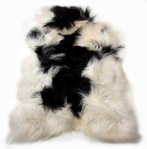 24" x 36" x 1.5" x 2" Spotted Sheepskin Single Long-Haired - Area Rug