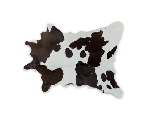 24" x 36" Chocolate And White Calfskin - Area Rug