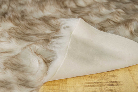 24" x 36" Gradient Brown Faux Sheepskin Area Rug