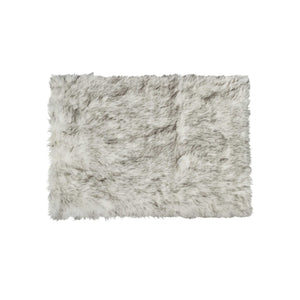 5' x 8' Ombre Gray Faux Sheepskin Rug