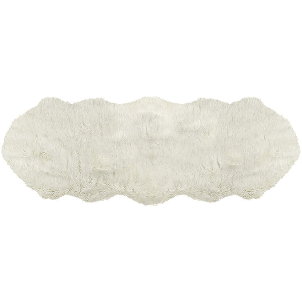 24" x 72" x 1.5" Off White Sheepskin Double - Area Rug