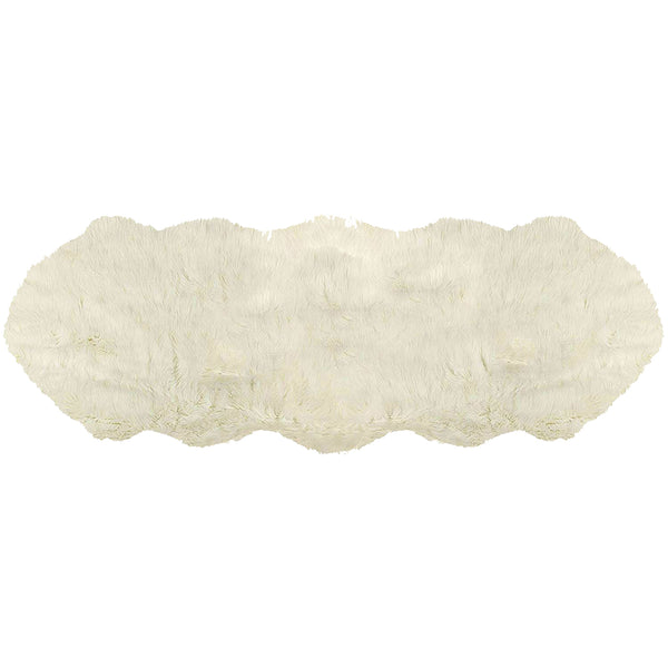 48" x 72" x 1.5" Off White Faux Sheepskin Area Rug