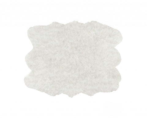 60" x 72" x 1.5" Off White Faux Sheepskin - Area Rug