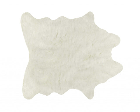 5' x 8' Super Soft Off White Faux Hide Area Rug