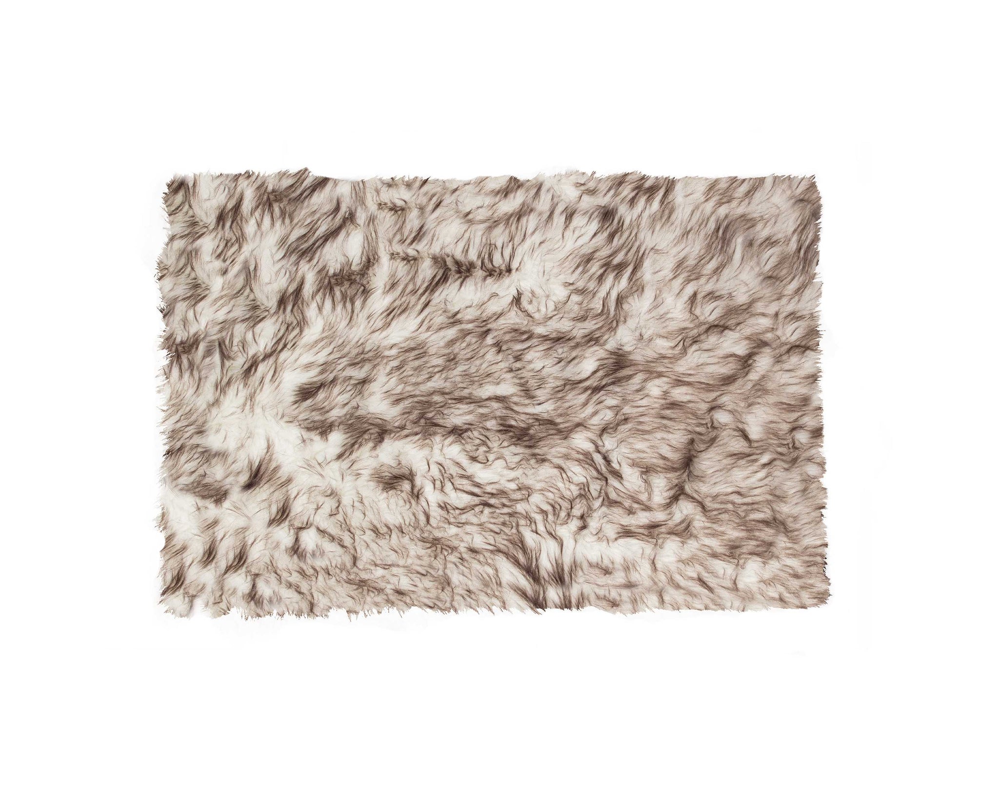 2' x 3' Ombre Brown Faux Sheepskin Area Rug