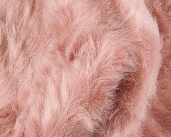 24" x 36" x 1.5" Dusty Rose Plush Faux Sheepskin Area Rug