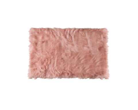 24" x 36" x 1.5" Dusty Rose Plush Faux Sheepskin Area Rug