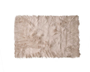 24" x 36" x 1.5" Taupe Acrylic Plush Faux Sheepskin - Area Rug