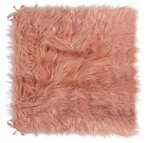 Set of 2 Cozy Mauve Rose Faux Fur Chair Pads