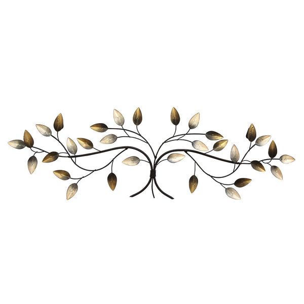 Beige Over The Door Blowing Leaves Metal Wall Decor