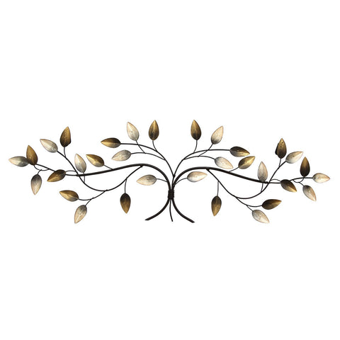 Beige Over The Door Blowing Leaves Metal Wall Decor