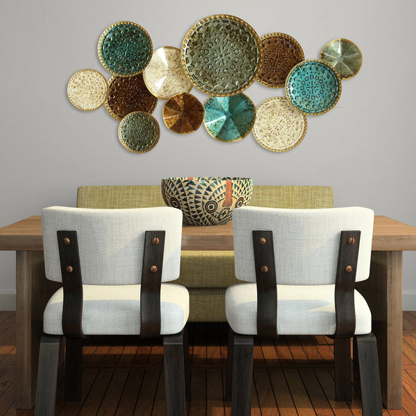 Textured Metal Multi Plates Wall Decor