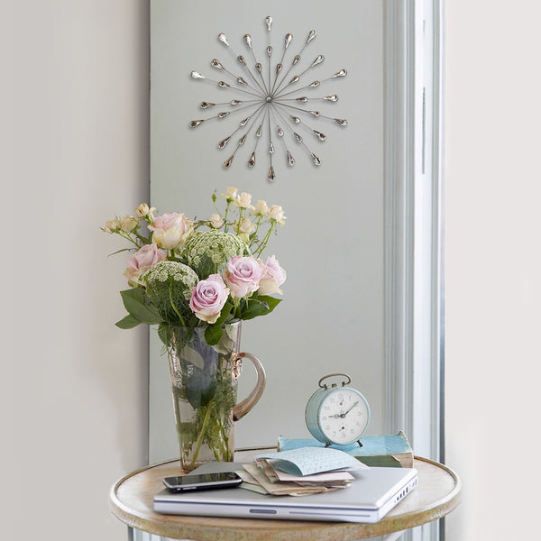 Silver Acrylic and Metal Bling Burst Wall Decor