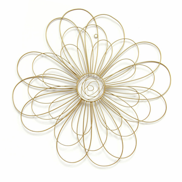 Shimmering Gold Metal Flower Wall Decor