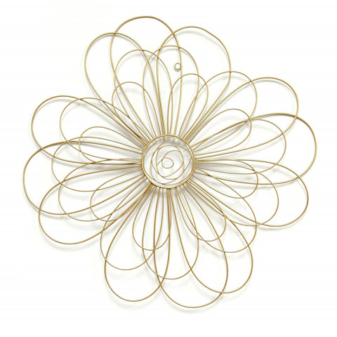 Shimmering Gold Metal Flower Wall Decor