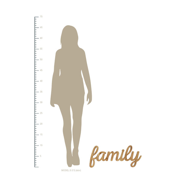 Family Life Natural Wood Script Wall Decor